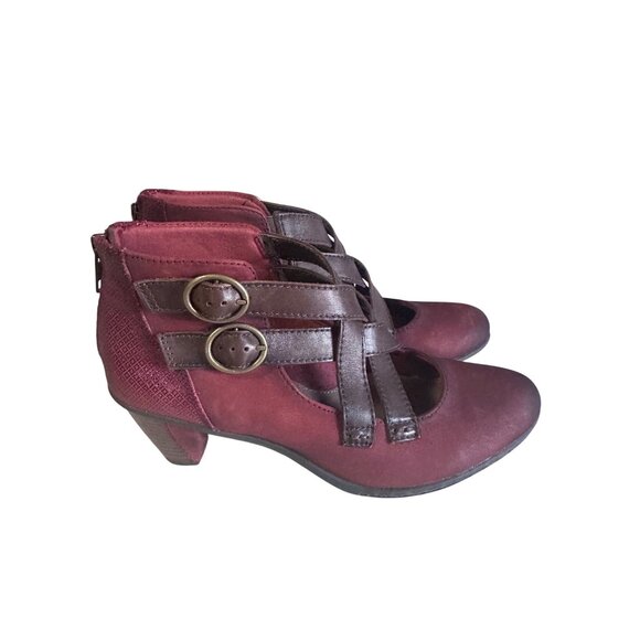 Earth maroon zip back boots size 8.5 B - Picture 3 of 6